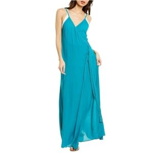 Trina Turk Brittany Tassel Maxi Wrap Dress Cover-up